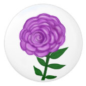 Bouton De Porte En Céramique Plutôt Violet Floral (Devant)