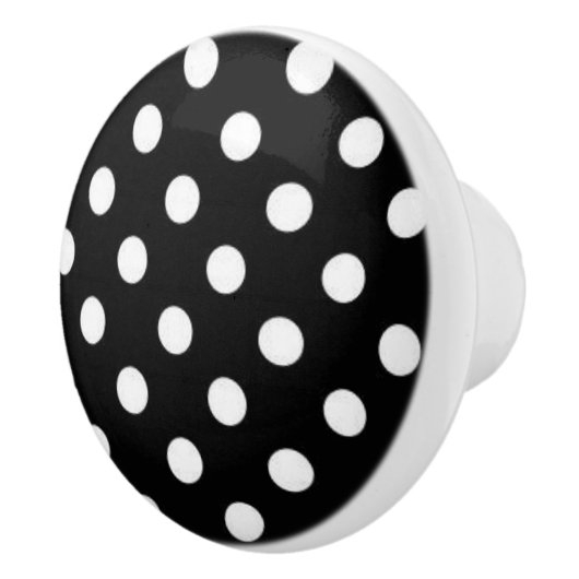 Bouton de porte en céramique Pointe Polka (Droite)
