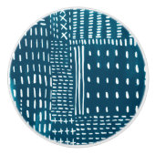 Bouton De Porte En Céramique Points de Sashiko (Devant)