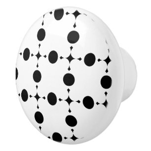 Bouton De Porte En Céramique Pois noirs, Motif à points Polka, points, pointill