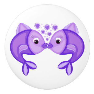 BOUTON DE PORTE EN CÉRAMIQUE POISSON DE KISSING