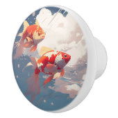 Bouton De Porte En Céramique Poisson nuageux (Droite)