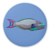Bouton De Porte En Céramique Poisson perroquet (Devant)