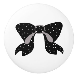 Bouton De Porte En Céramique Polka Bow Knob