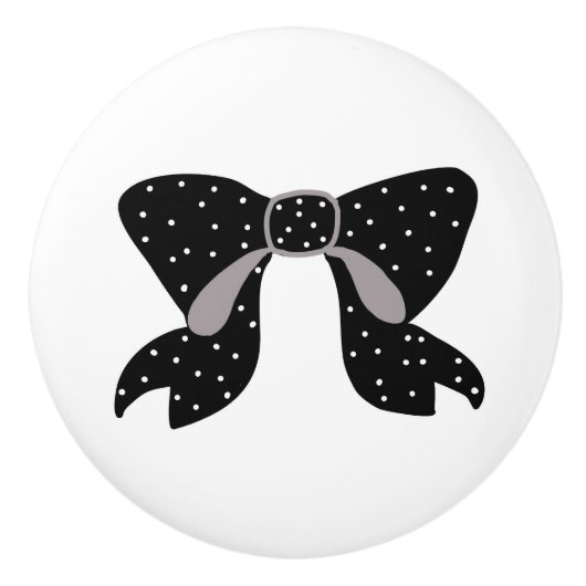 Bouton De Porte En Céramique Polka Bow Knob (Devant)