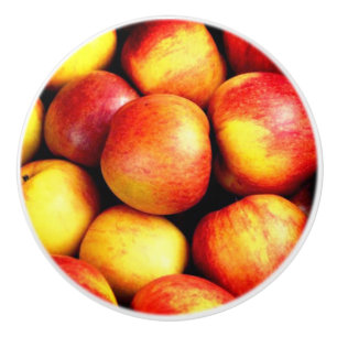 BOUTON DE PORTE EN CÉRAMIQUE POMMES SUR UN BOUTON EN CÉRAMIQUE
