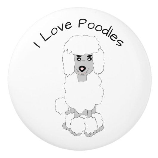 Bouton De Porte En Céramique Poodle Dog Design (Devant)