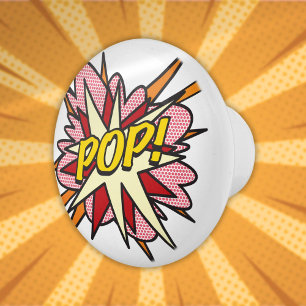 Bouton De Porte En Céramique POP Fun Rétro Bande Dessinée Pop Art