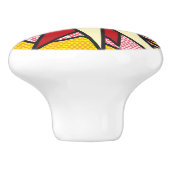 Bouton De Porte En Céramique POP Fun Retro Comic Book Pop Art (Côté)