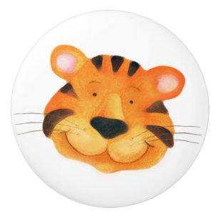 Bouton De Porte En Céramique Porte-clé en forme de chat tigre fantaisiste en aq
