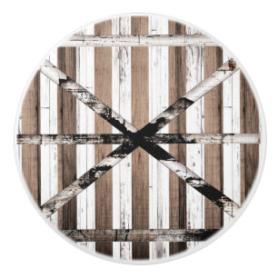 Bouton De Porte En Céramique Porte de grange rustique multi-bois blanche et mar