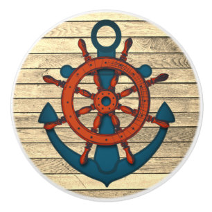 Bouton De Porte En Céramique Porte de la roue du navire nautique tirant/bouton