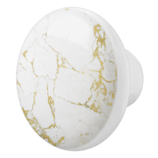 Bouton De Porte En Céramique Porte de marbre en feuille d'or abstrait cerami en