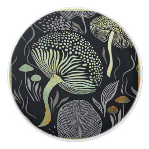 Bouton De Porte En Céramique Porte en céramique de champignons Tirer