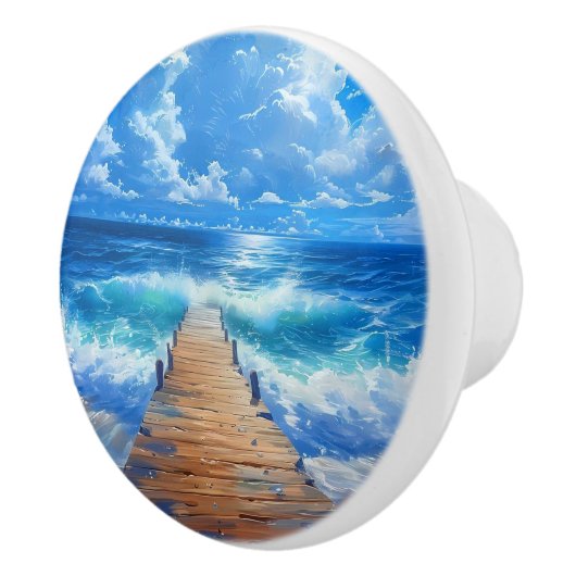 Bouton De Porte En Céramique Porte en céramique Ocean Pier (Droite)