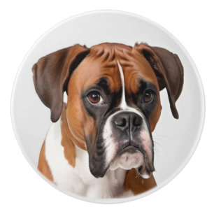 Bouton De Porte En Céramique Portrait Boxer