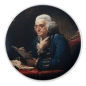 Bouton De Porte En Céramique Portrait de pouce, Benjamin Franklin Père fondateu (Devant)