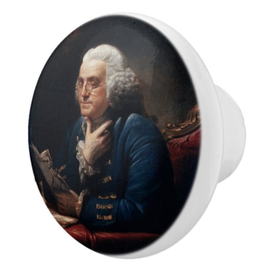 Bouton De Porte En Céramique Portrait de pouce, Benjamin Franklin Père fondateu (Droite)