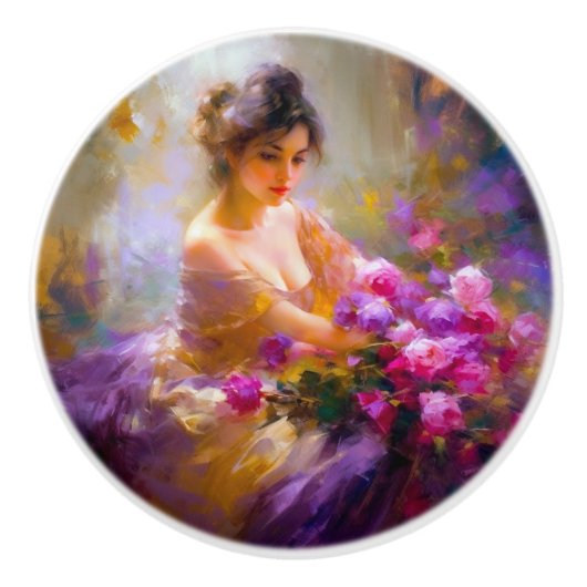 Bouton De Porte En Céramique Portrait sensuel (Devant)