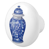 Bouton De Porte En Céramique Pot à gingembre de style chinois bleu (Droite)