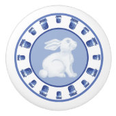 Bouton De Porte En Céramique Pot lapin et Chinoiserie (Devant)