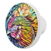 BOUTON DE PORTE EN CÉRAMIQUE POULET (Droite)