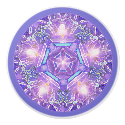 Bouton De Porte En Céramique Pourpre W1 (Devant)