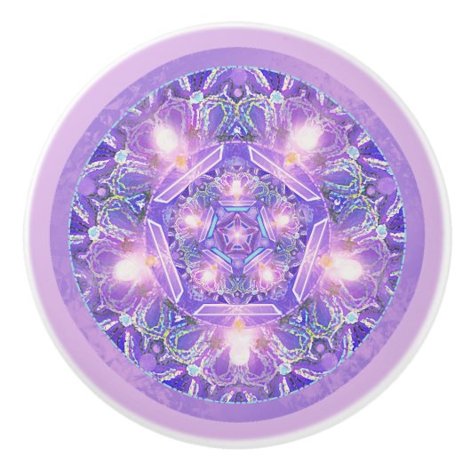 Bouton De Porte En Céramique Pourpre W1 (Devant)