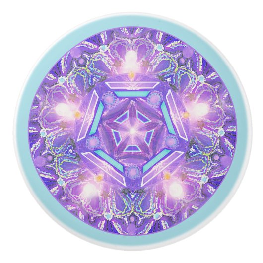 Bouton De Porte En Céramique Pourpre W1 (Devant)