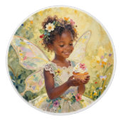 Bouton De Porte En Céramique Pretty Lil Fairy with Cupcake | Fairytale (Devant)