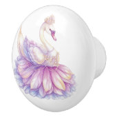 Bouton De Porte En Céramique Princess Swan Girl's Ceramic Knob (Droite)