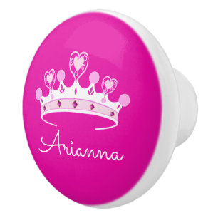 Bouton De Porte En Céramique Princesse Crown Custom Personalized de roses