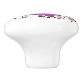 Bouton De Porte En Céramique Princesse pourpre, papillon et licorne (Côté)