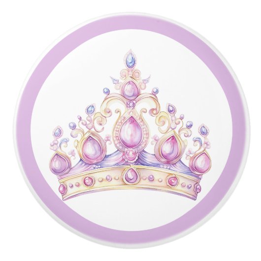 Bouton De Porte En Céramique Princesse Tiara Fille en céramique Knob (Devant)
