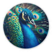 Bouton De Porte En Céramique Profil Peacock (Devant)