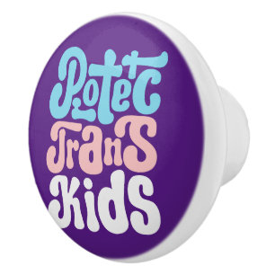 Bouton De Porte En Céramique Protéger Trans Kids Knob