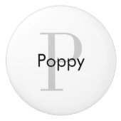 Bouton De Porte En Céramique Puce de tiroir personnalisées Monogramme (Devant)
