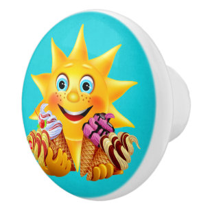 Bouton De Porte En Céramique Pulls de tiroirs doux à la crème glacée