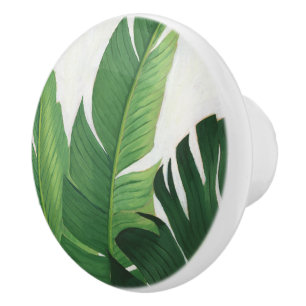 Bouton De Porte En Céramique Pura Vida - feuille tropical