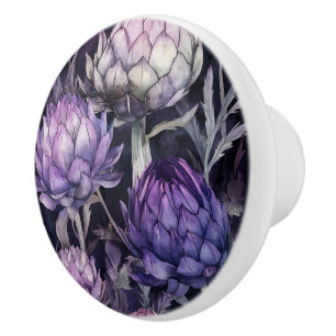 Bouton De Porte En Céramique Purple écossais