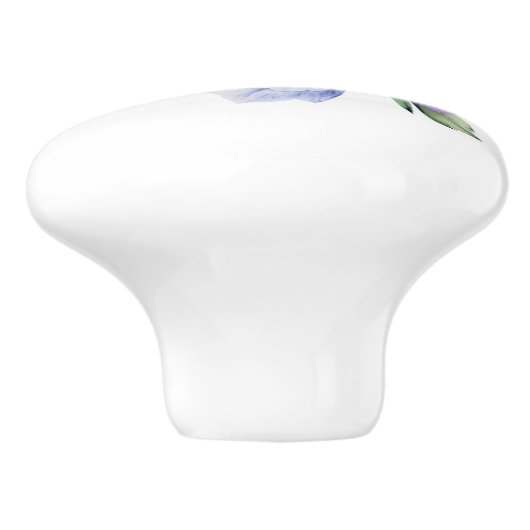 Bouton De Porte En Céramique Purple et bleu Peony clair Image (Côté)