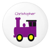 Bouton De Porte En Céramique Purple Train Design Personalised (Devant)