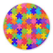 Bouton De Porte En Céramique Puzzle coloré (Devant)