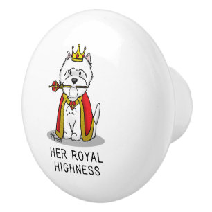 Bouton De Porte En Céramique Queen Westie Dog West Highland White Terrier