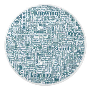 Bouton De Porte En Céramique Question Apprendre Nuage MotssTexte Motif Message