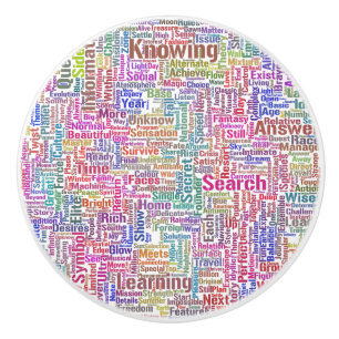 Bouton De Porte En Céramique Question Apprendre Nuage MotssTexte Motif Message