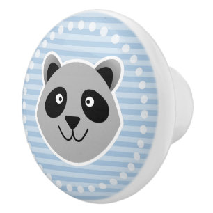 Bouton De Porte En Céramique Raccoon