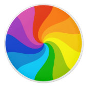 Bouton De Porte En Céramique Rainbow Twirl (Devant)