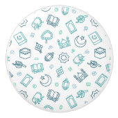 Bouton De Porte En Céramique Ramadan Doodles Knob (Devant)