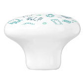 Bouton De Porte En Céramique Ramadan Doodles Knob (Côté)